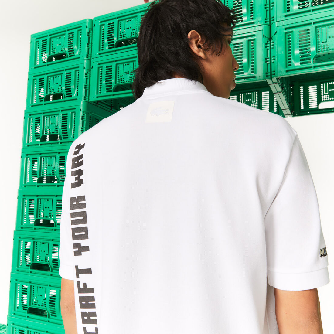 تيشيرت بولو قطن عضوي بقصة فضفاضة للرجال مجموعة Lacoste L!VE x Minecraft تيشيرت بولو قطن عضوي بقصة فضفاضة للرجال مجموعة Lacoste L!VE x Minecraft