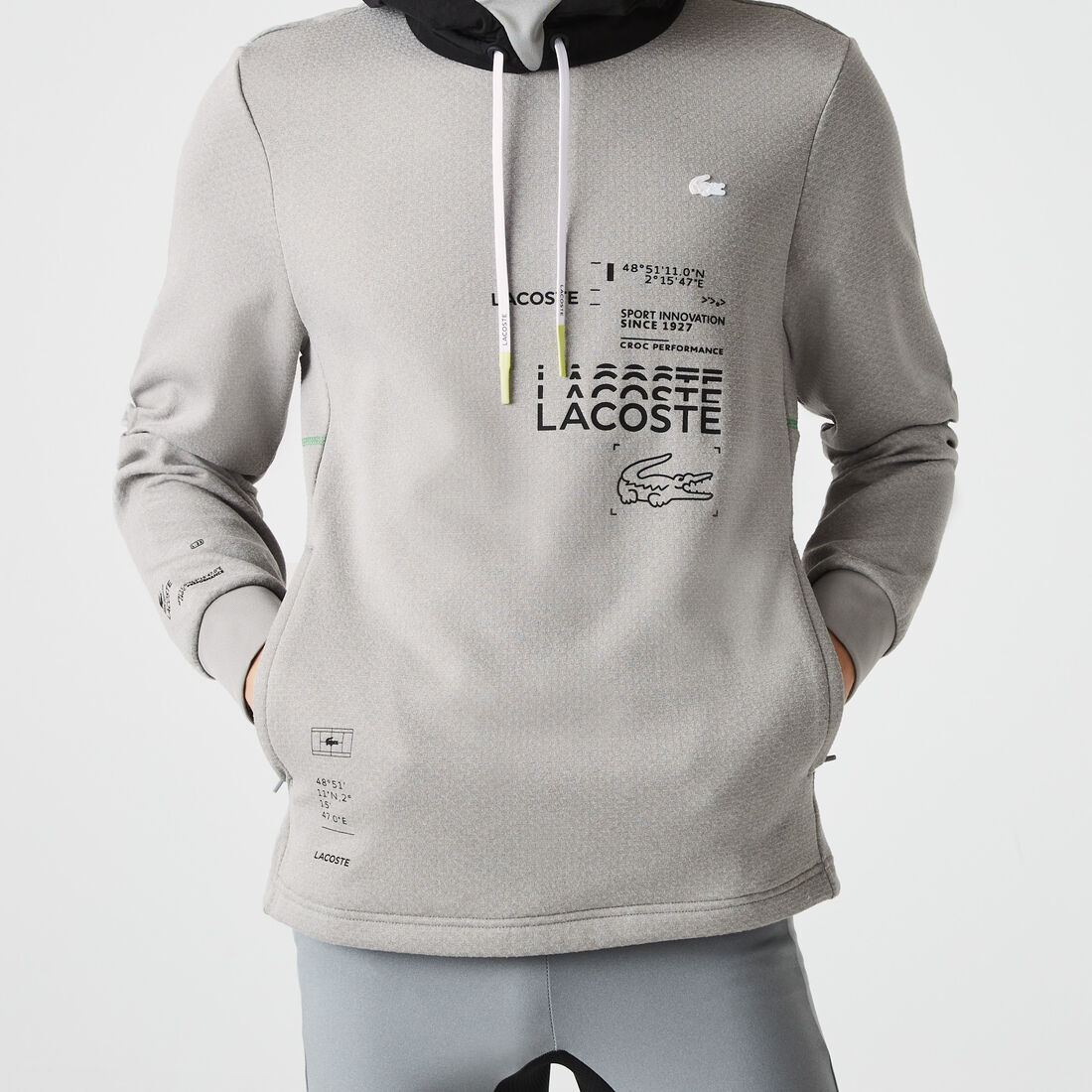 Men's Lacoste SPORT Nylon Contrast Hood Pullover Jacket Men's Lacoste SPORT Nylon Contrast Hood Pullover Jacket