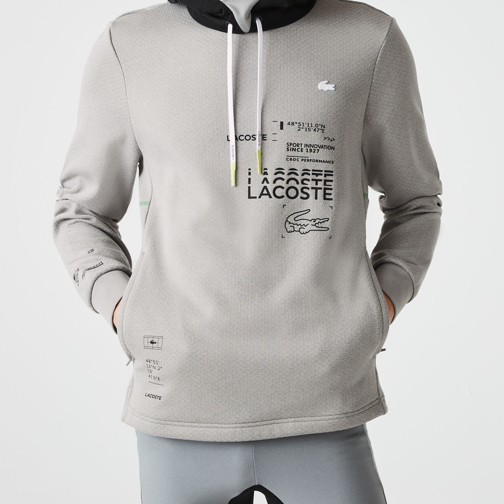 Men's Lacoste SPORT Nylon Contrast Hood Pullover Jacket Men's Lacoste SPORT Nylon Contrast Hood Pullover Jacket