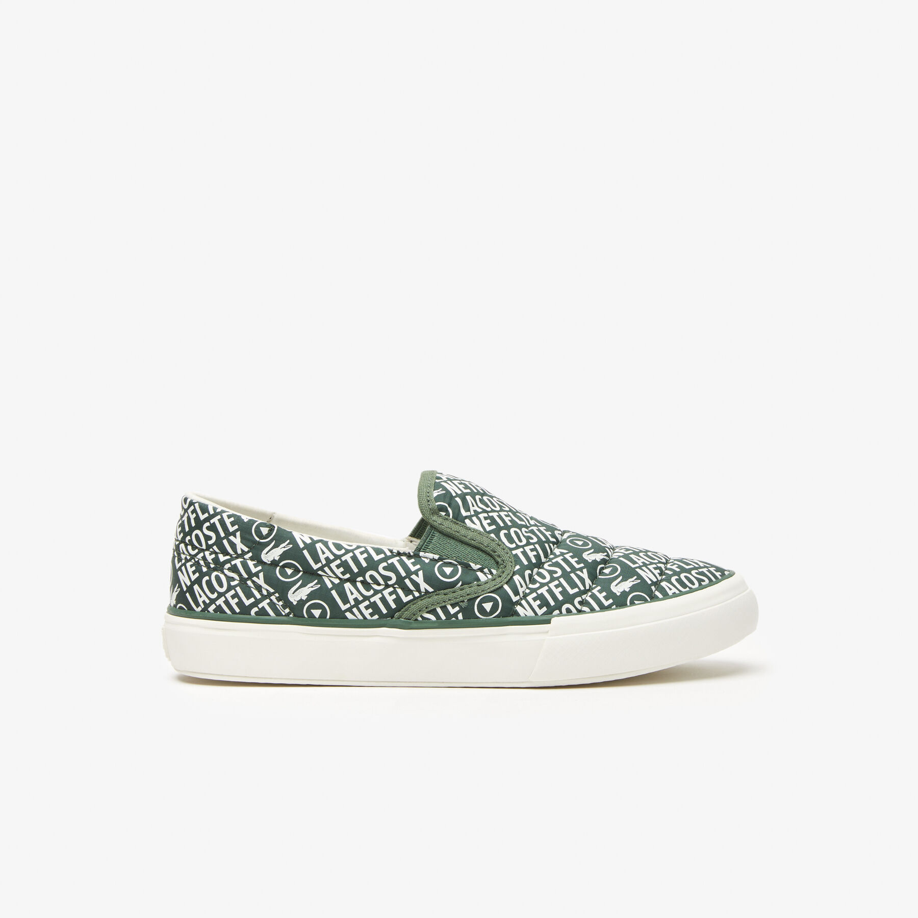 children s lacoste x netflix jump server slip textile slip on