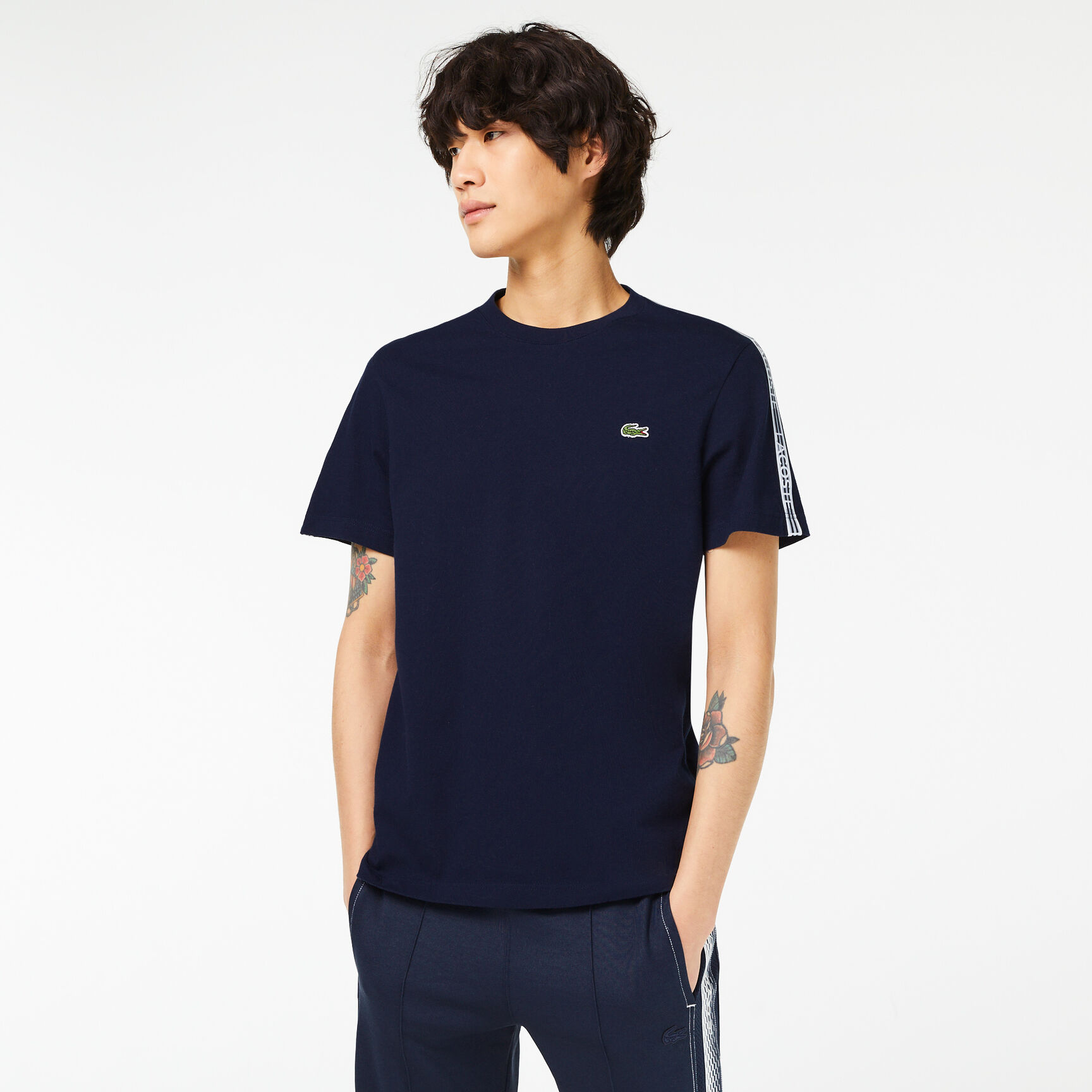 Men's Lacoste Regular Fit Logo Stripe T-shirt Men's Lacoste Regular Fit Logo Stripe T-shirt