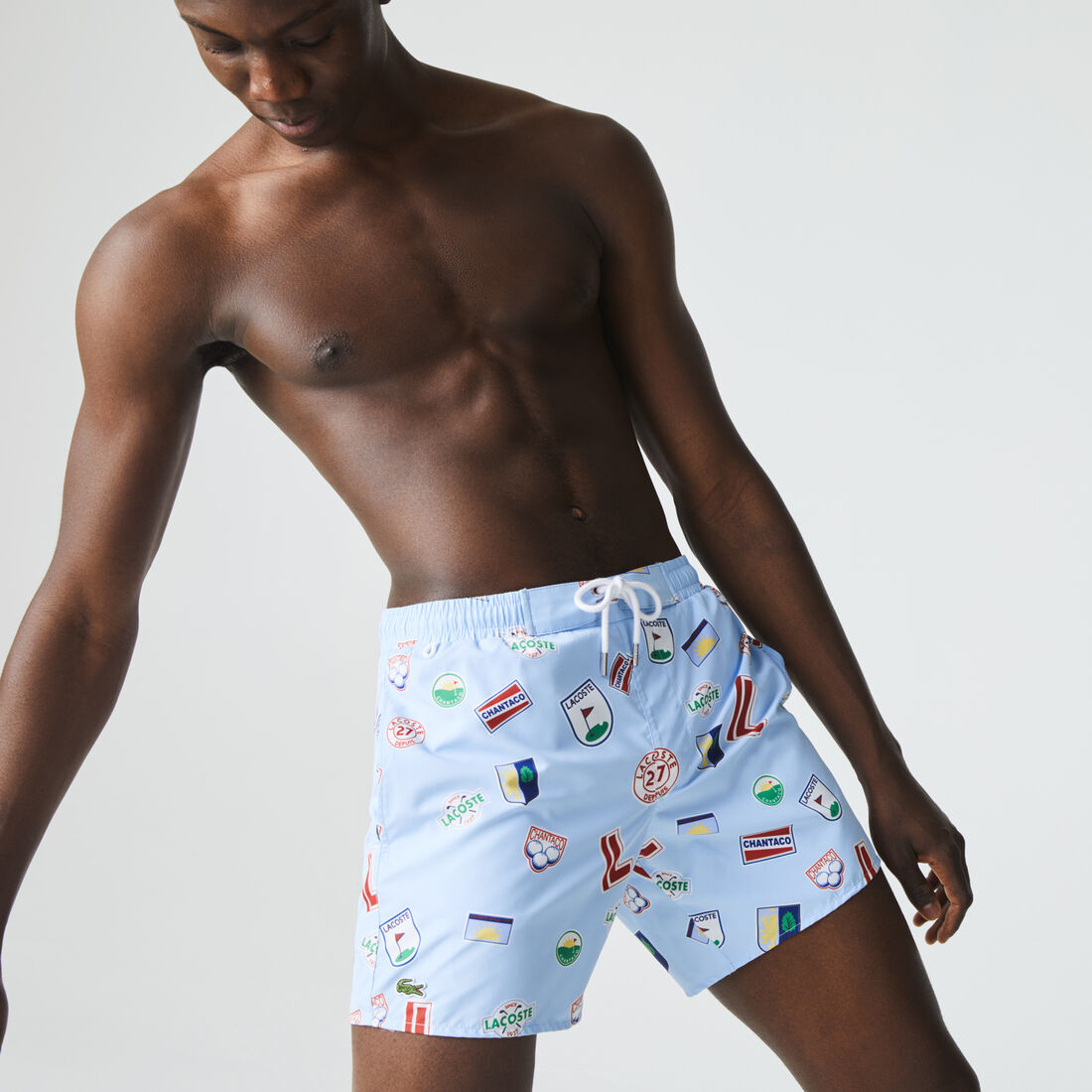 Men&rsquo;s Lace-Up Waist Print Swimming Trunks