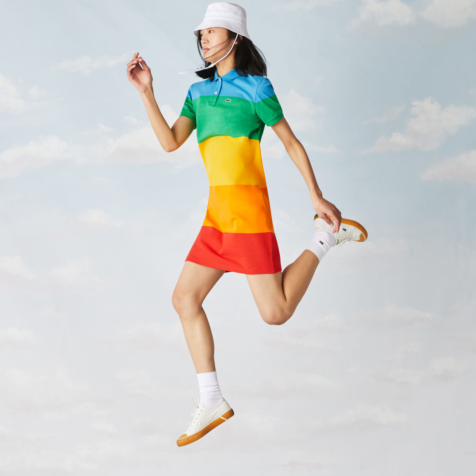 Women’s Polaroid Collaboration Striped Cotton Piqué Polo Dress lacoste women s polaroid collaboration striped cotton piqu polo dress
