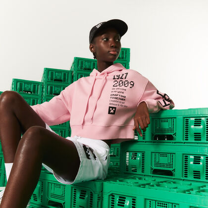 Women's Lacoste L!ve Collab Minecraft Oversized Fleece Hoodie