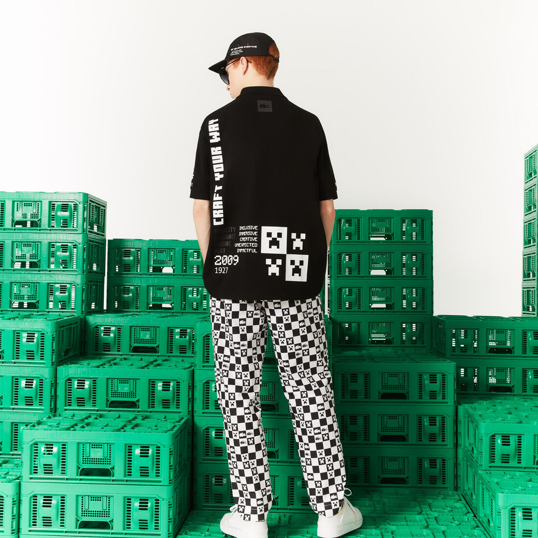 تيشيرت بولو قطن عضوي بقصة فضفاضة للرجال مجموعة Lacoste L!VE x Minecraft تيشيرت بولو قطن عضوي بقصة فضفاضة للرجال مجموعة Lacoste L!VE x Minecraft