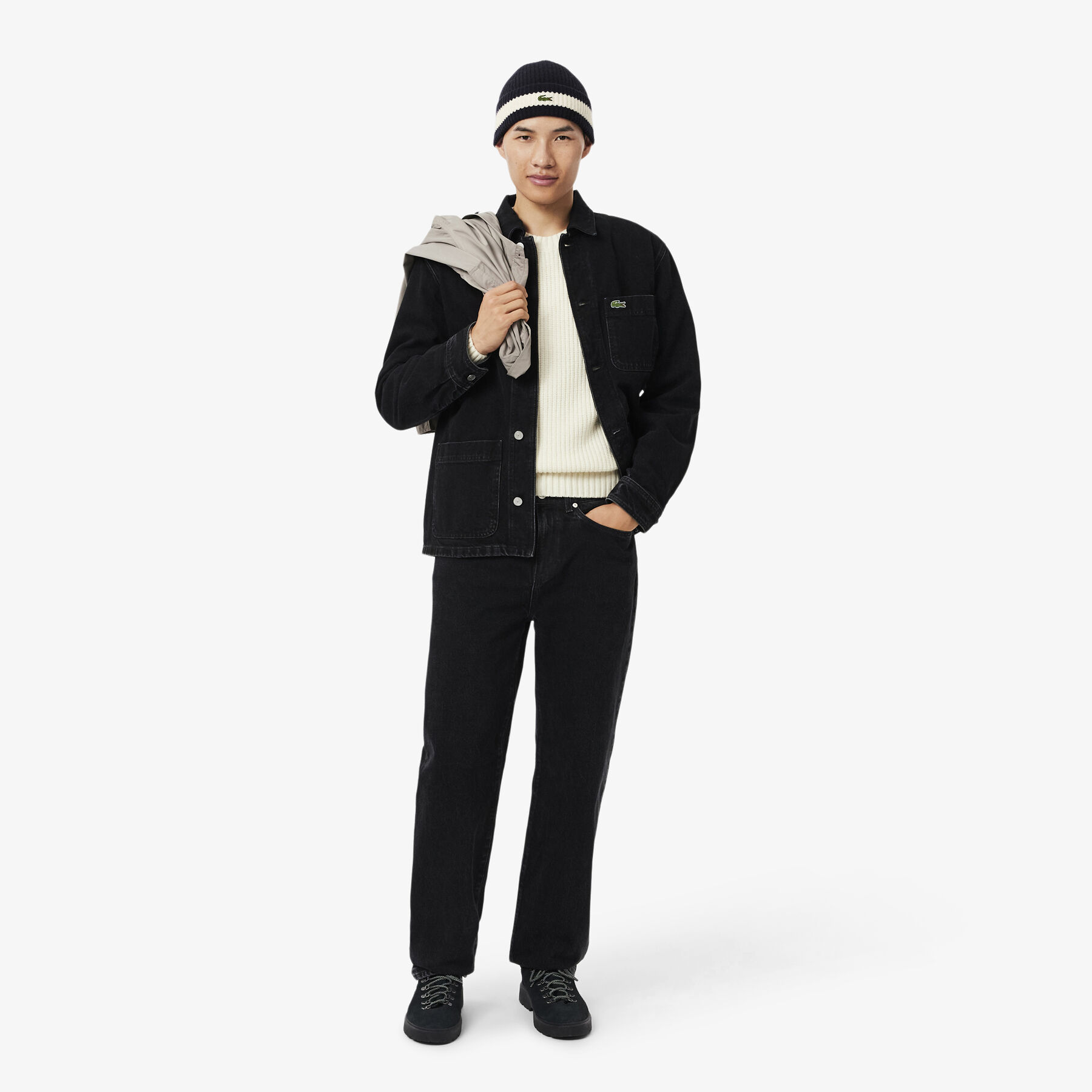 Rib Knit Carded Wool Beanie lacoste rib knit carded wool beanie