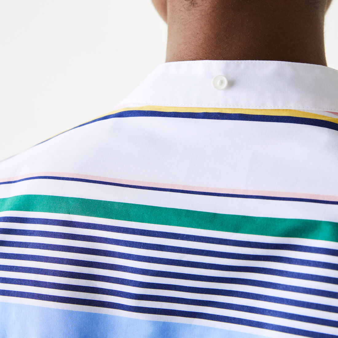 Women's Lacoste LIVE Classic Fit Scarf Neck Striped Cotton Shirt Women's Lacoste LIVE Classic Fit Scarf Neck Striped Cotton Shirt