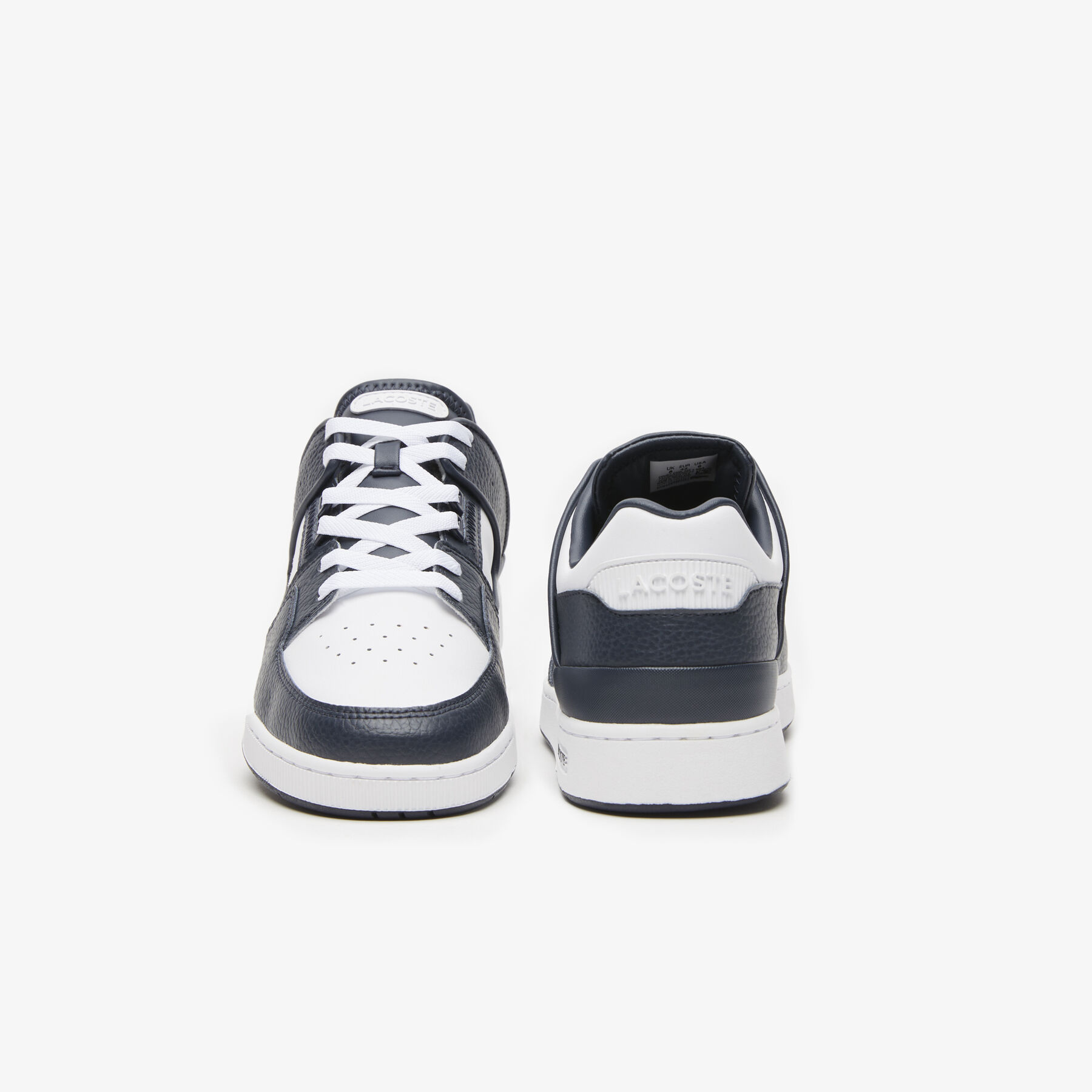 men s lacoste court cage leather heel pop trainers