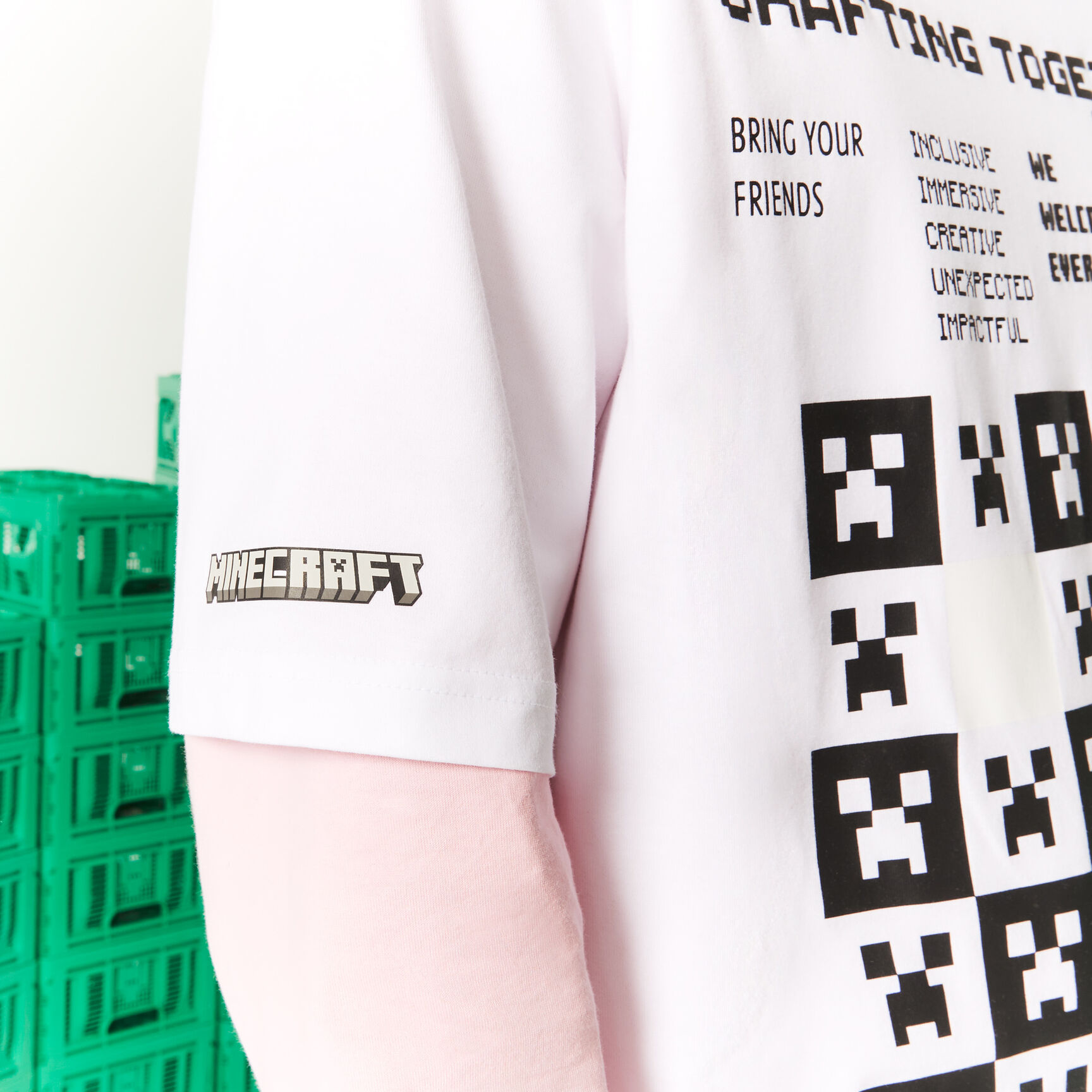 تيشيرت قطن عضوي بقصة فضفاضة للرجال مجموعة Lacoste L!VE × Minecraft تيشيرت قطن عضوي بقصة فضفاضة للرجال مجموعة Lacoste L!VE × Minecraft