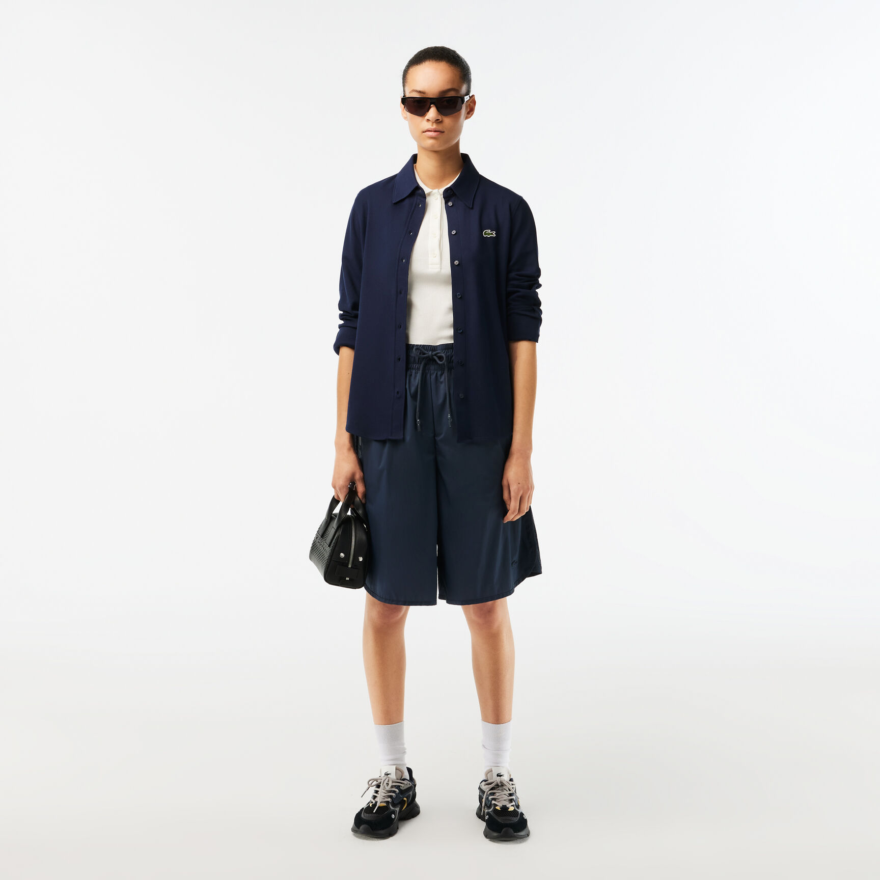 Women's Lacoste Two-Tone Taffeta Bermuda Shorts Women's Lacoste Two-Tone Taffeta Bermuda Shorts