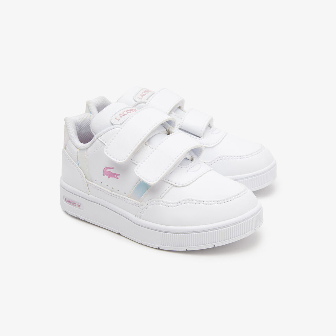 سنيكرز تي كليب من خامات صناعية بكعب ملون للرضع سنيكرز تي كليب من خامات صناعية بكعب ملون للرضع