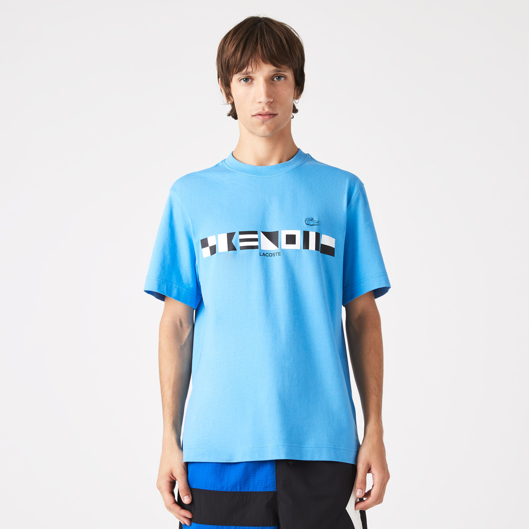 تيشيرت لاكوست مطبوع بقصة مريحة للرجال‎