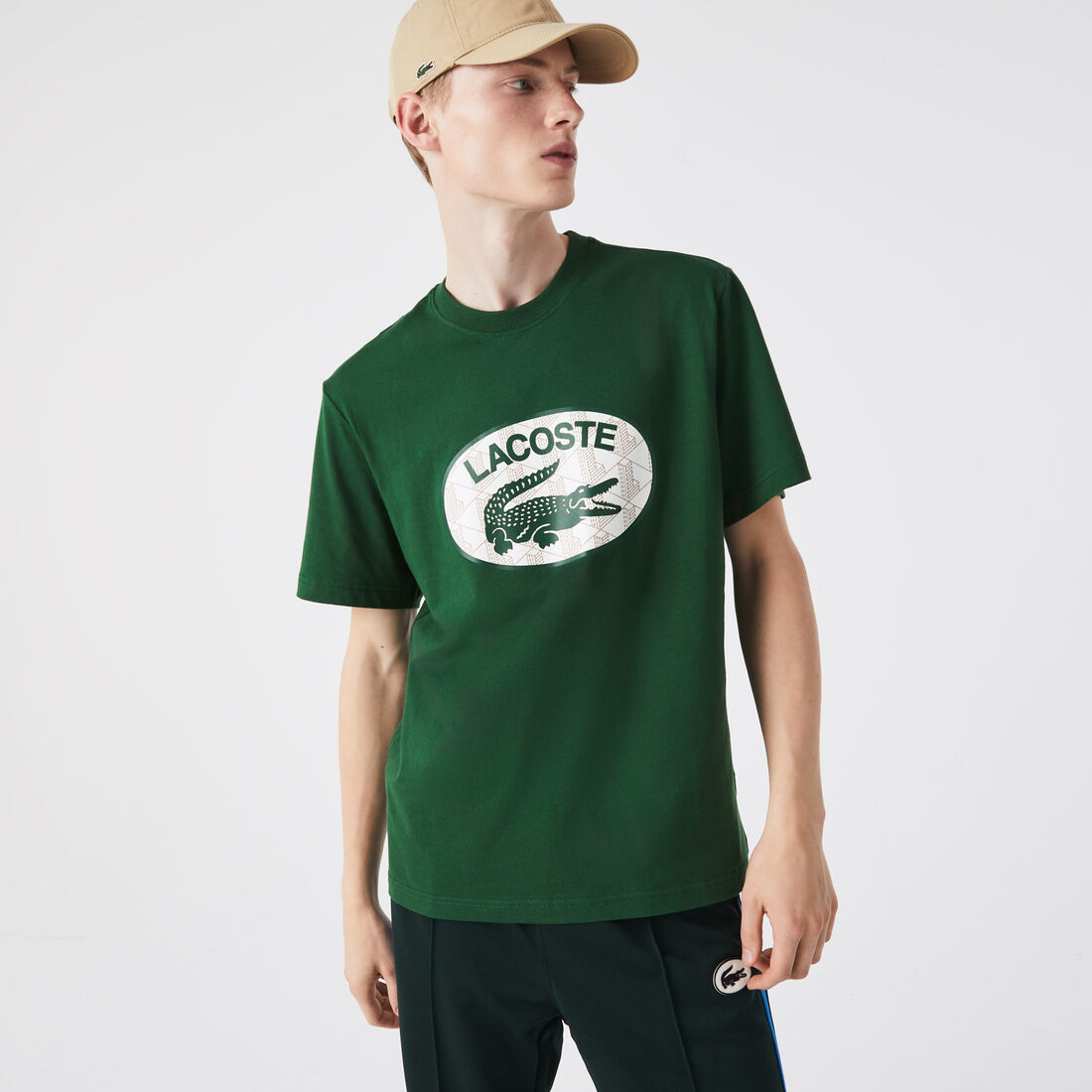 Men's Regular Fit Branded Monogram Print T-Shirt