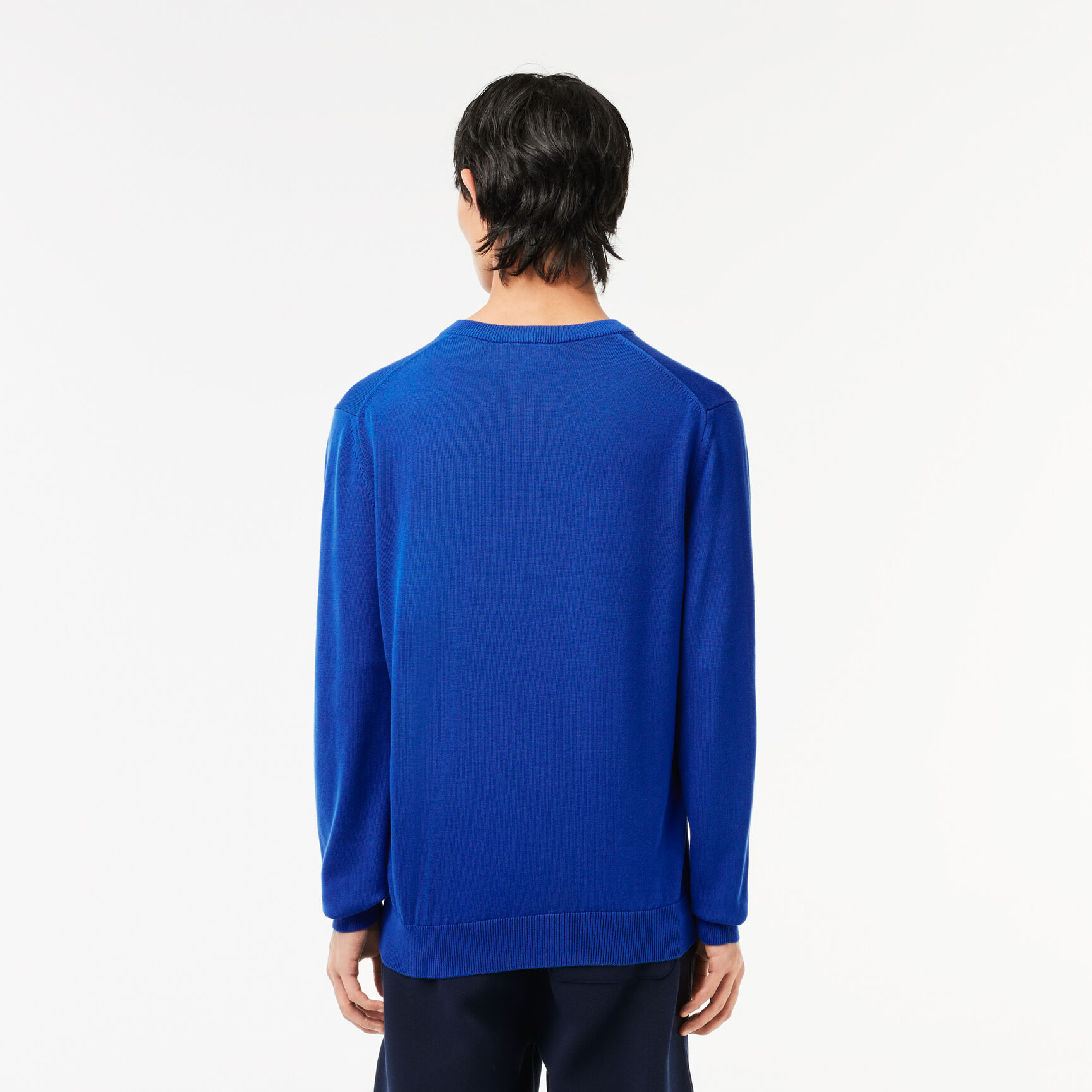 Monochrome Cotton V-neck Sweater