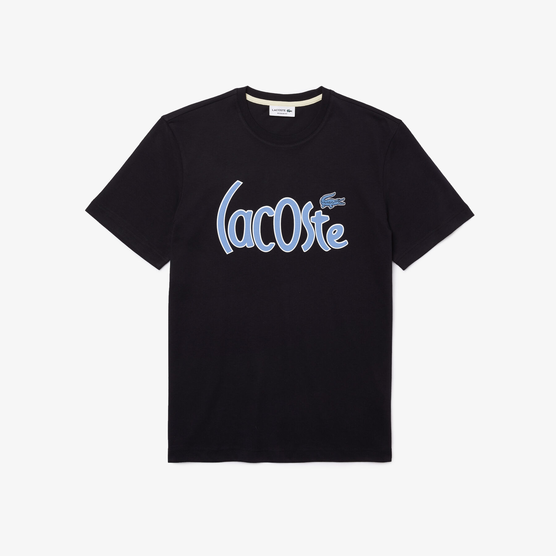 lacoste men s crew neck signature print cotton t shirt