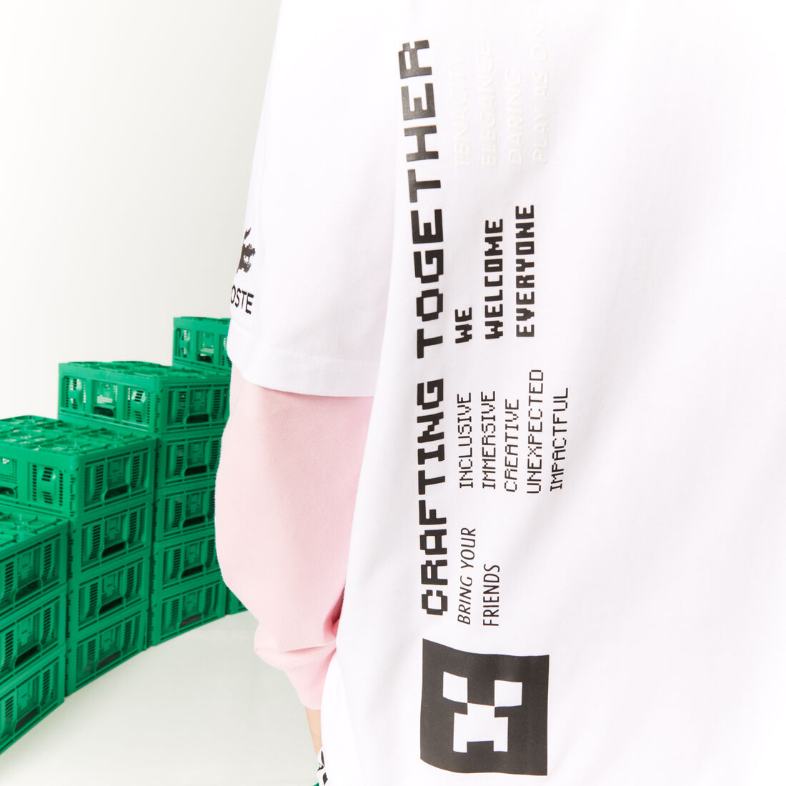 تيشيرت قطن عضوي بقصة فضفاضة للرجال مجموعة Lacoste L!VE × Minecraft تيشيرت قطن عضوي بقصة فضفاضة للرجال مجموعة Lacoste L!VE × Minecraft