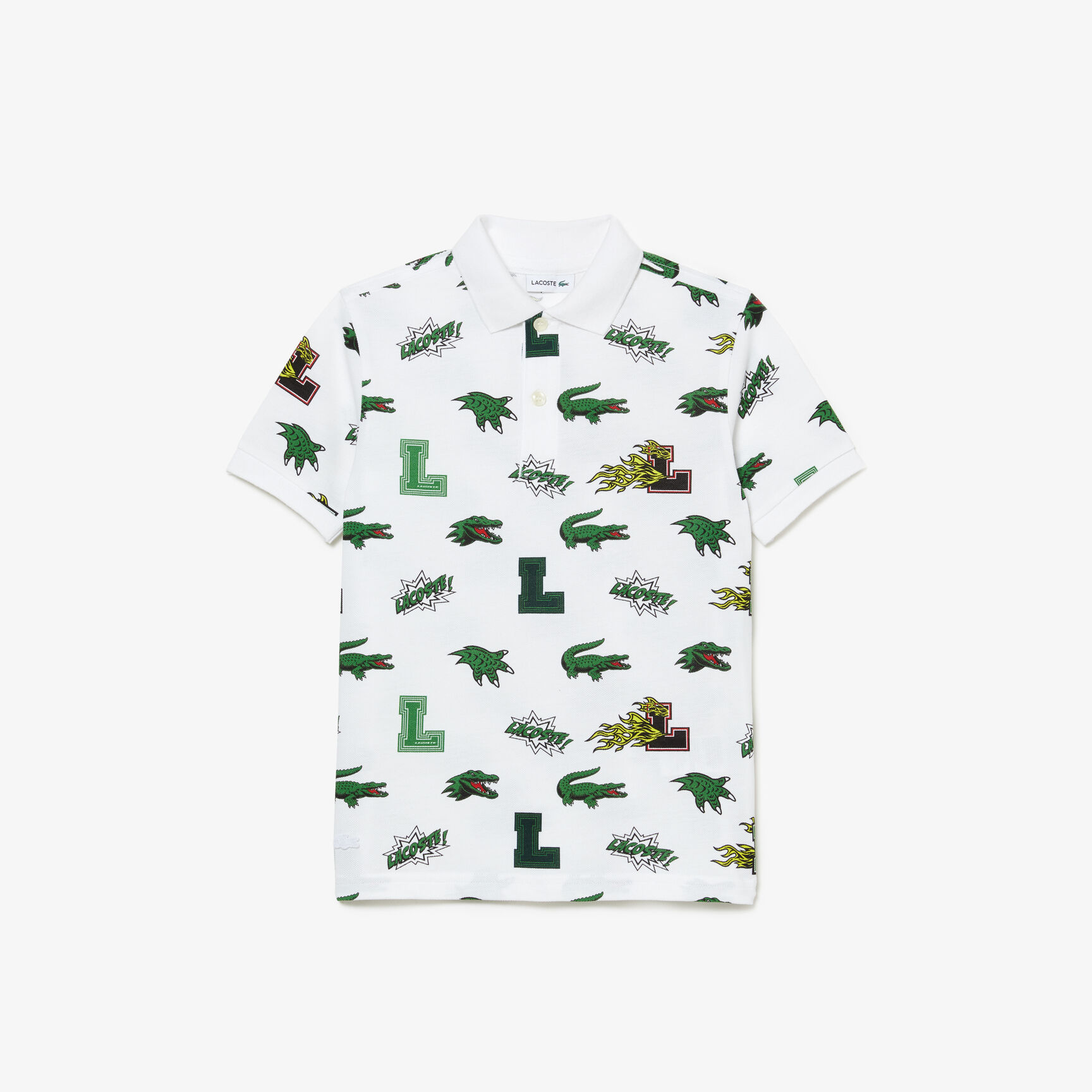 Kids' Lacoste Holiday Comic Effect Crocodile Print Polo Kids' Lacoste Holiday Comic Effect Crocodile Print Polo