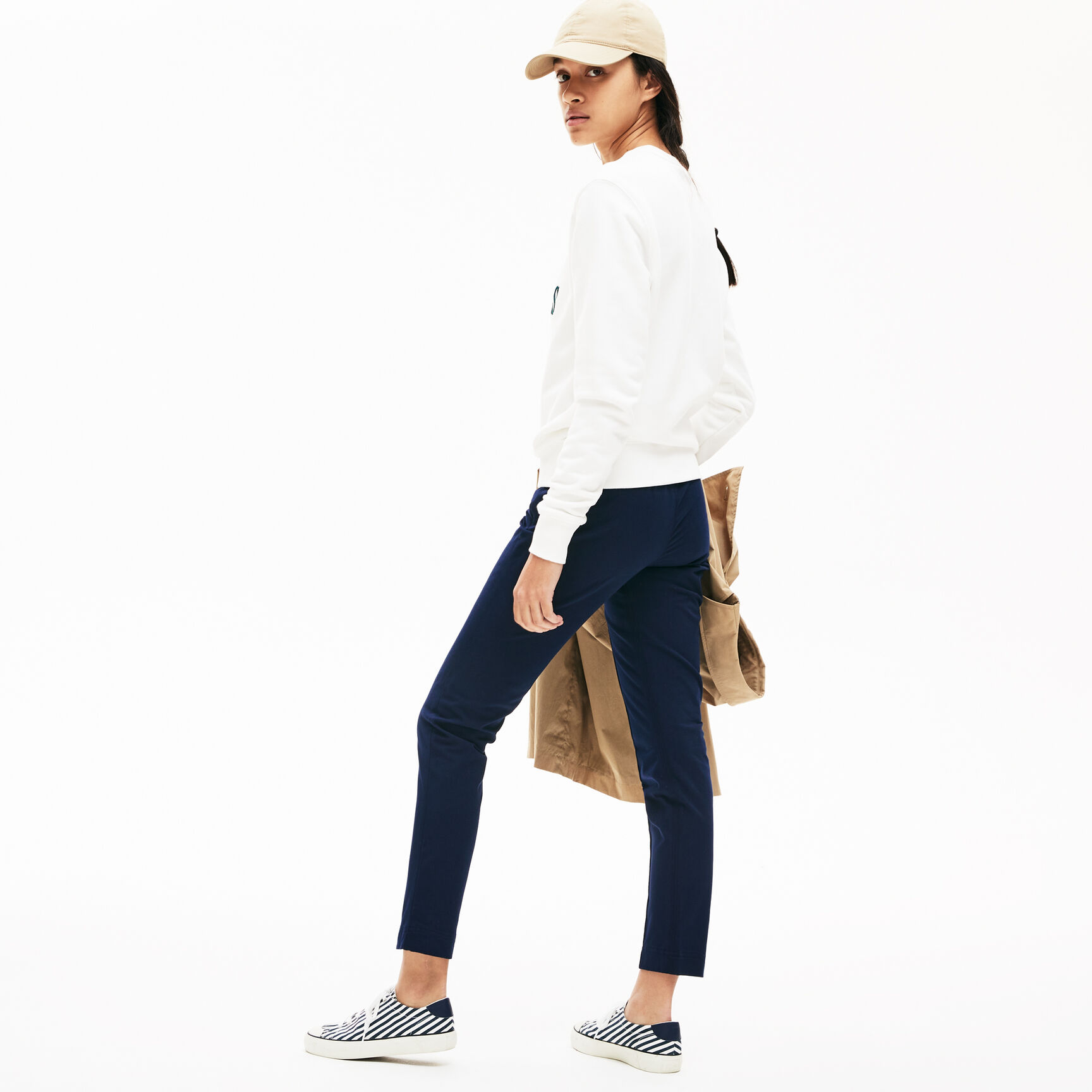 Women's Pleated Stretch Cotton Leggings