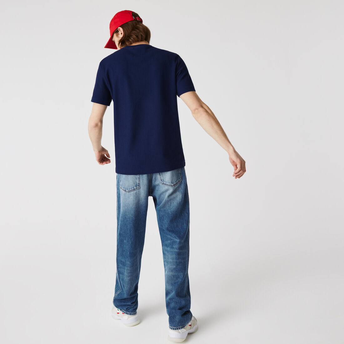 تي شيرت مقلم من القطن العضوي متعرج الملمس للرجال مجموعة Made in France تي شيرت مقلم من القطن العضوي متعرج الملمس للرجال مجموعة Made in France