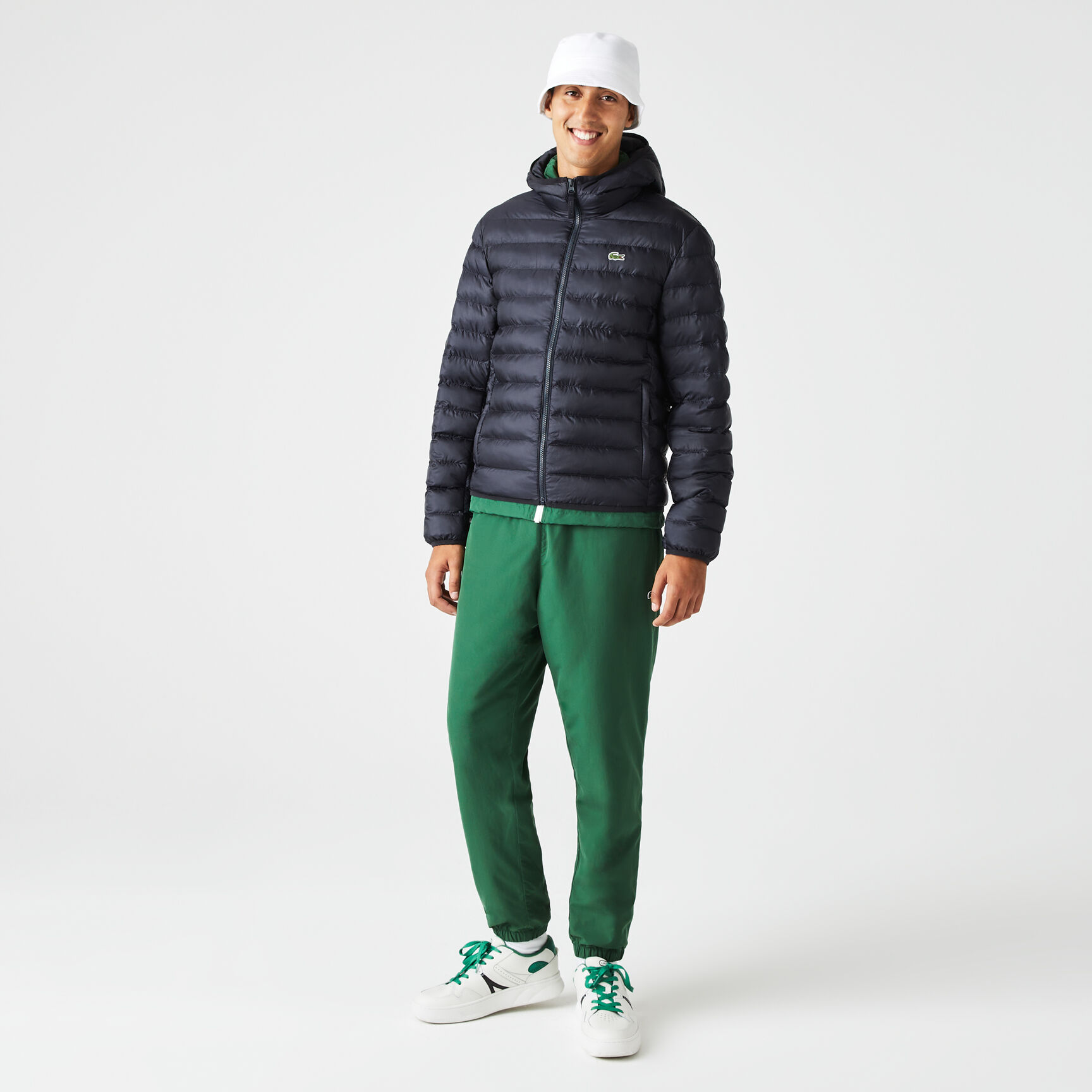 Men's Lacoste Quilted Hooded Short Jacket Men's Lacoste Quilted Hooded Short Jacket
