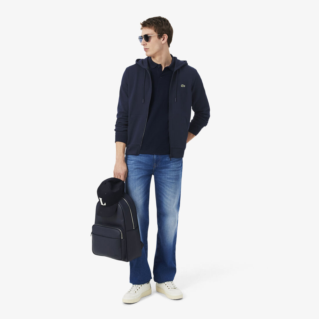 Classic Fit Zipped Fleece Sweatshirt
