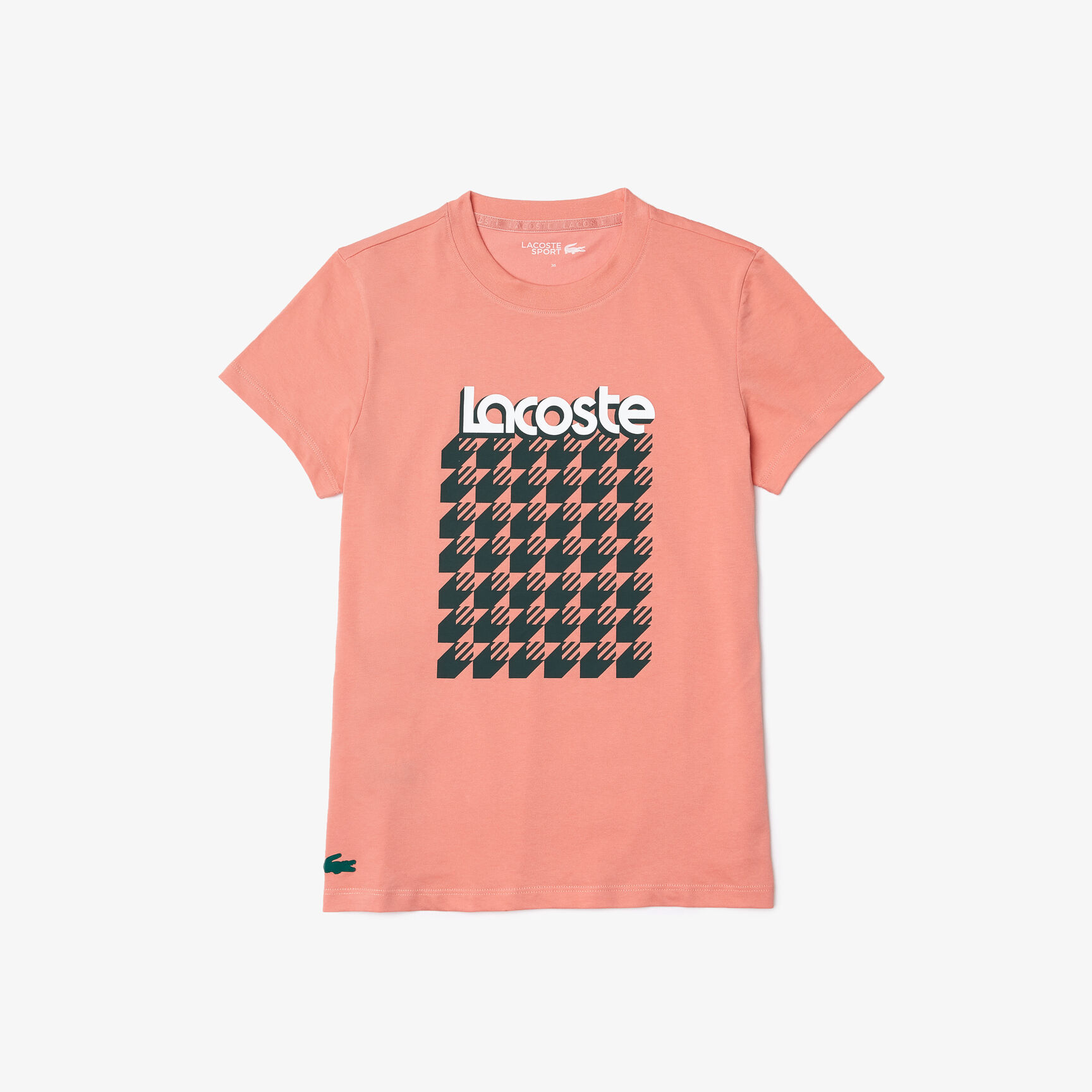 Women's Lacoste SPORT Breathable Houndstooth Patterned T-shirt