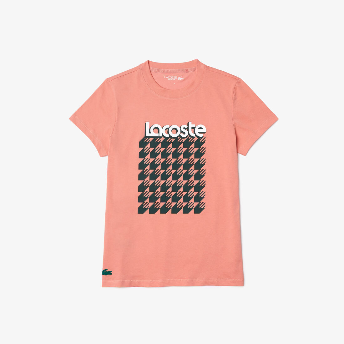 Women's Lacoste SPORT Breathable Houndstooth Patterned T-shirt Women's Lacoste SPORT Breathable Houndstooth Patterned T-shirt