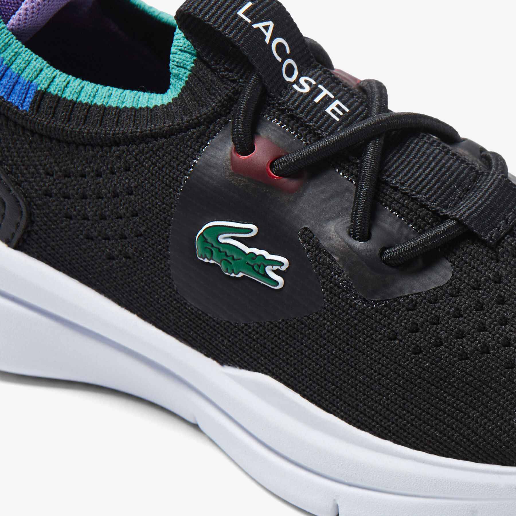 infants  lacoste run spin knit textile colour contrast trainers