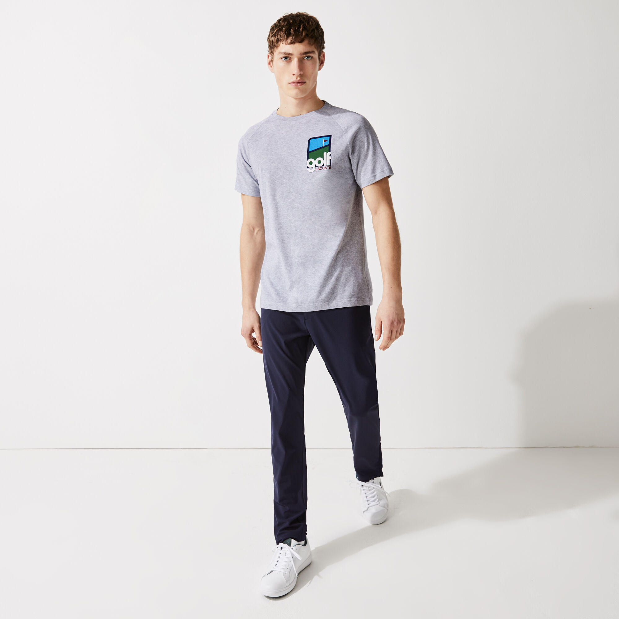 تي شيرت مسامي قطني للجولف للرجال مع تصميم ثلاثي الأبعاد مجموعة Lacoste SPORT تي شيرت مسامي قطني للجولف للرجال مع تصميم ثلاثي الأبعاد مجموعة Lacoste SPORT