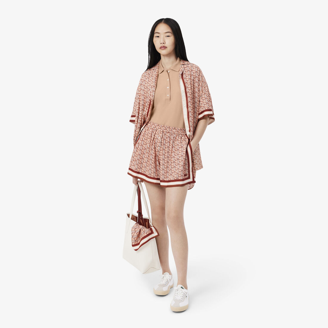 تيشيرت بولو L.12.D بقصة ضيقة من قماش بيتي بيكيه المطاطي تيشيرت بولو L.12.D بقصة ضيقة من قماش بيتي بيكيه المطاطي