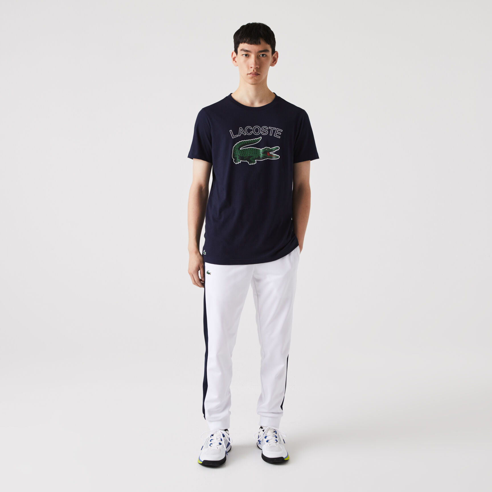 تيشيرت جيرسيه بطبعة تمساح للرجال مجموعة Lacoste SPORT