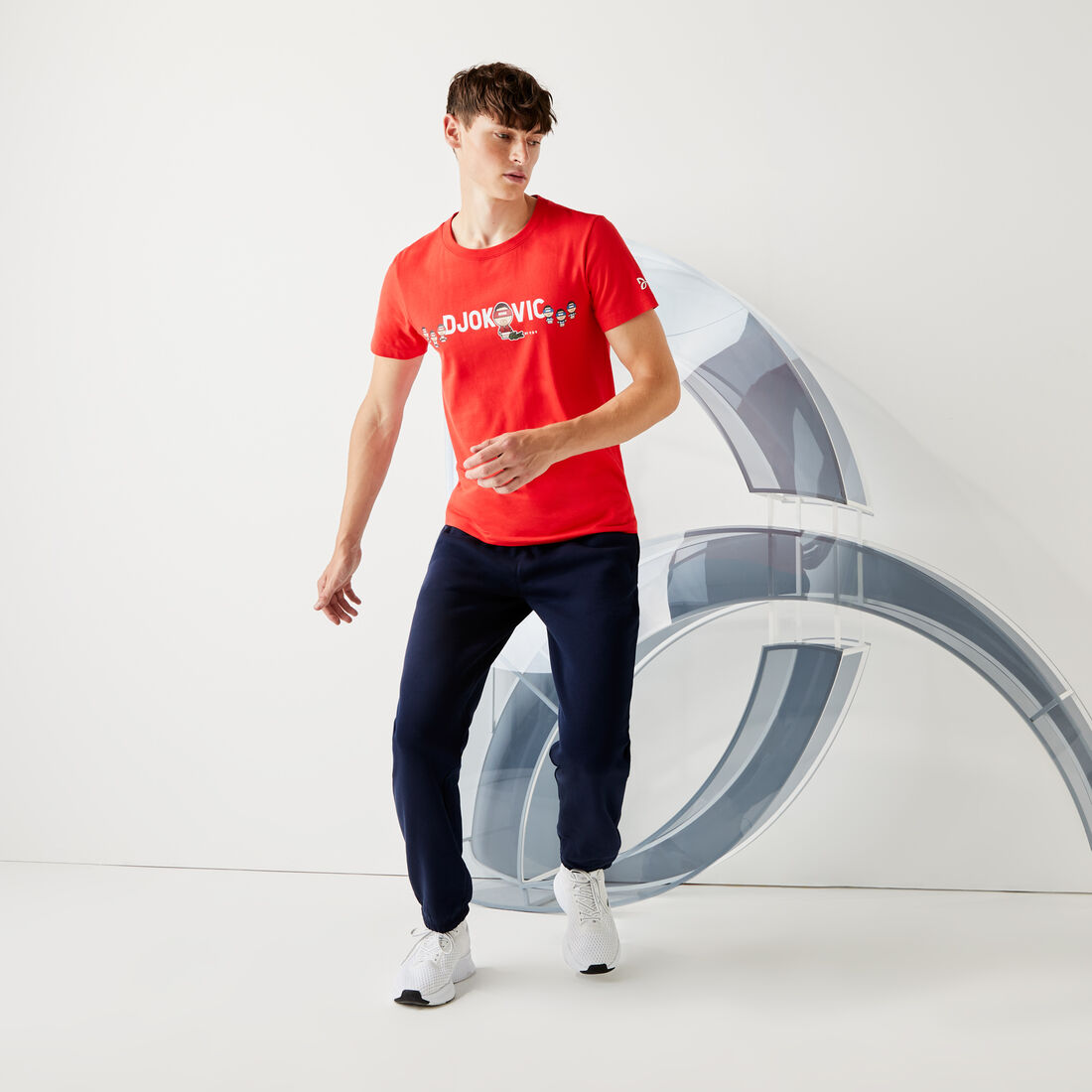 تي شيرت قطن مسامي من مجموعة Lacoste SPORT بالتعاون مع تصميم Youssef SY للرجال