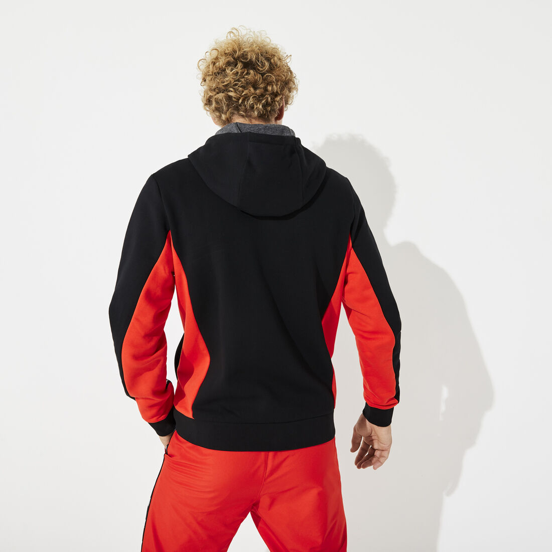 Men's Lacoste SPORT Two-Tone Fleece Hoody Sweatshirt Men's Lacoste SPORT Two-Tone Fleece Hoody Sweatshirt