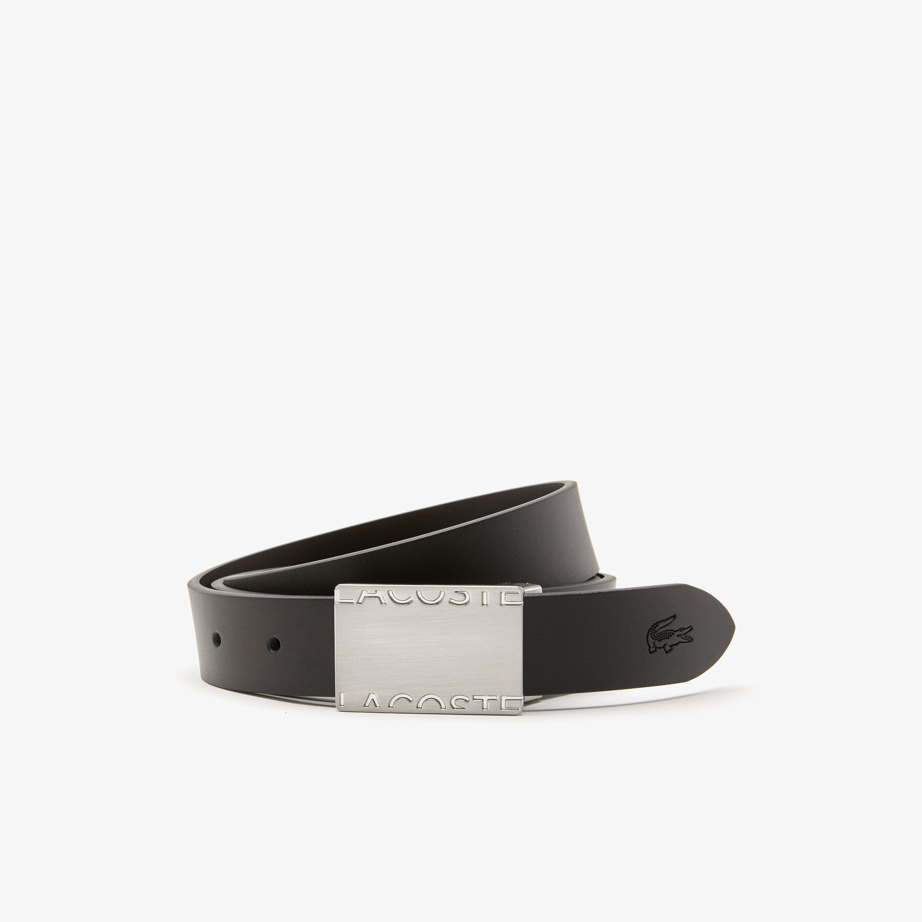 lacoste smooth leather belt and 2 buckle gift set