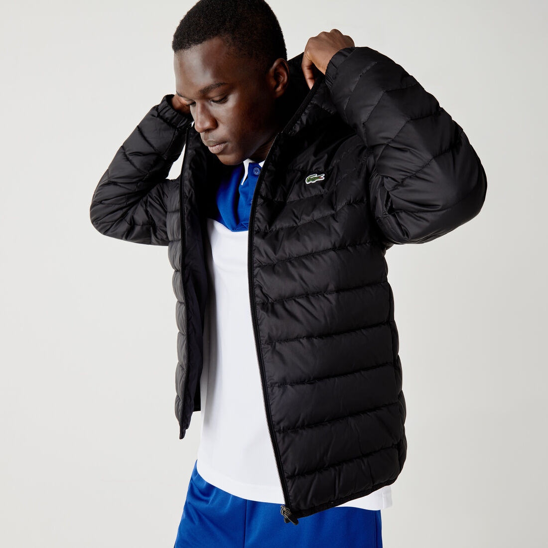 Men's Lacoste SPORT Hooded Water-Resistant Quilted Jacket