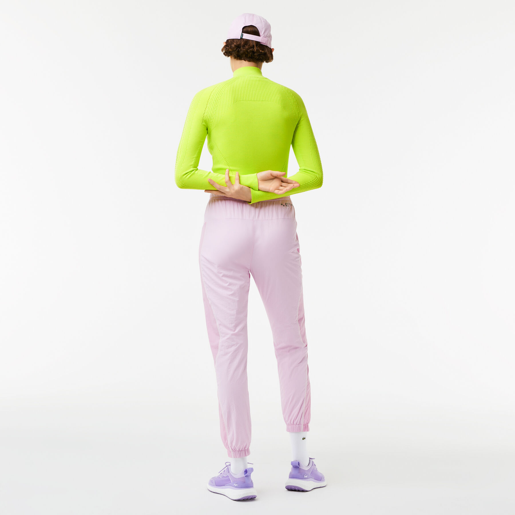 women s lacoste zip neck wool sweater