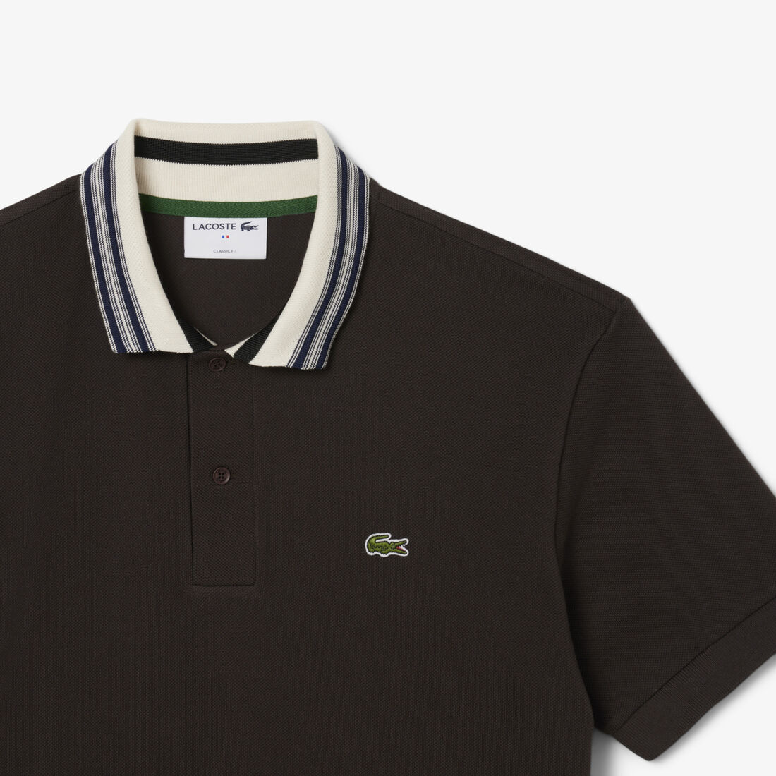 French Made Classic Fit Stripe Collar Polo Shirt French Made Classic Fit Stripe Collar Polo Shirt