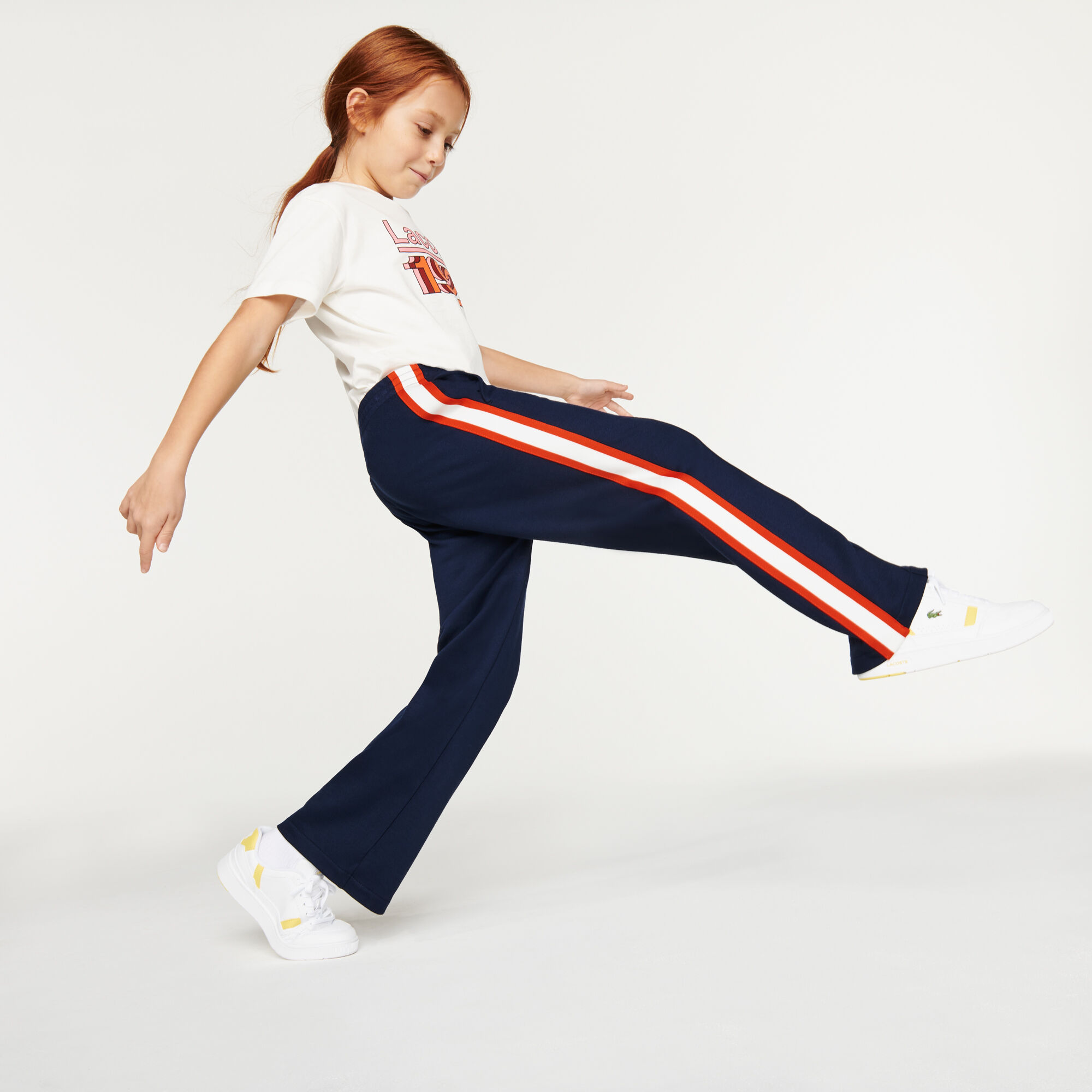 Buy Girls Contrast Bands Stretch Tracksuit Pants Lacoste QA