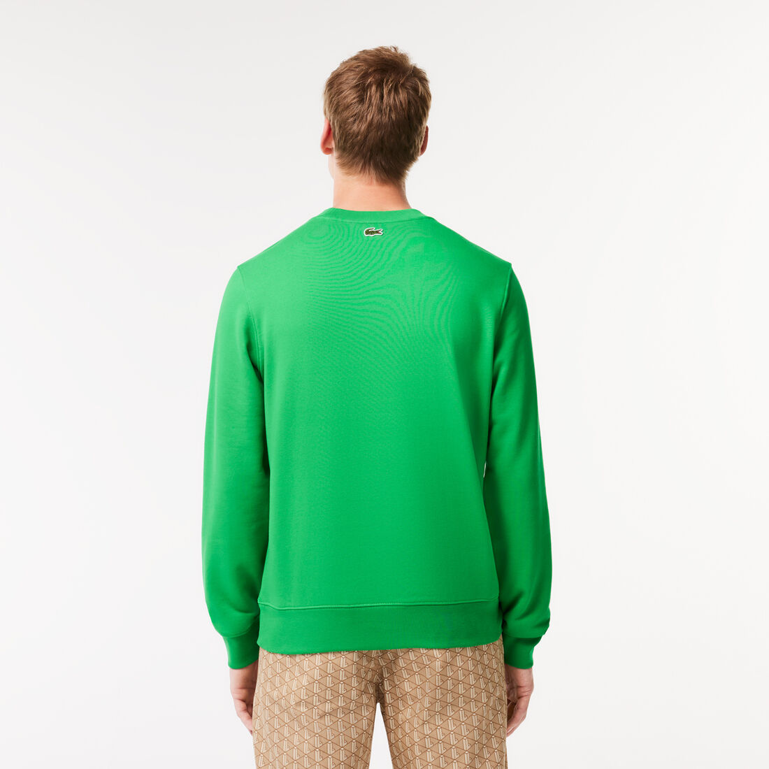 Loose Fit Monogram Print Fleece Sweatshirt Loose Fit Monogram Print Fleece Sweatshirt