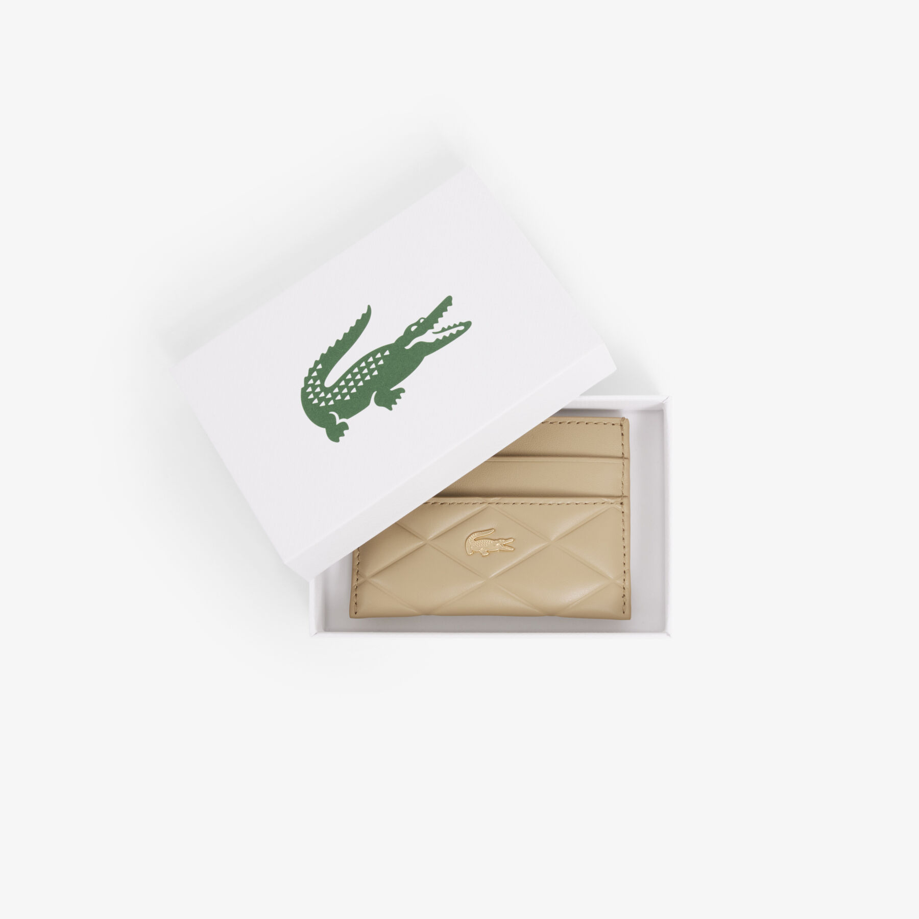 lacoste crocodelle leather cardholder
