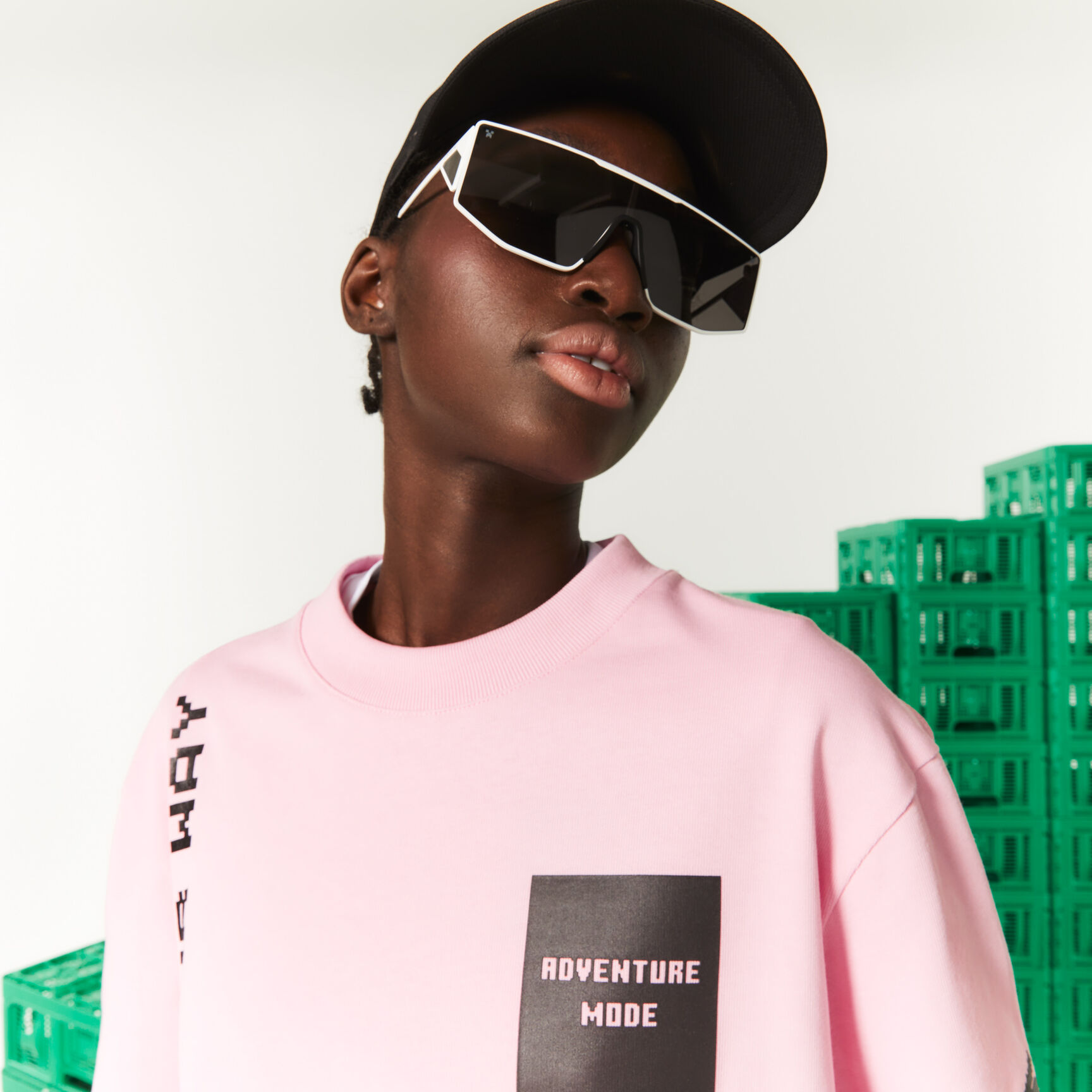 تيشيرت قطن عضوي قصير للنساء مجموعة Lacoste L!VE x Minecraft