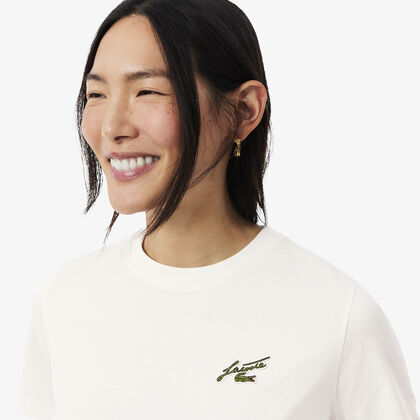 Relaxed Fit Badge Accent Cotton T-shirt lacoste relaxed fit badge accent cotton t shirt