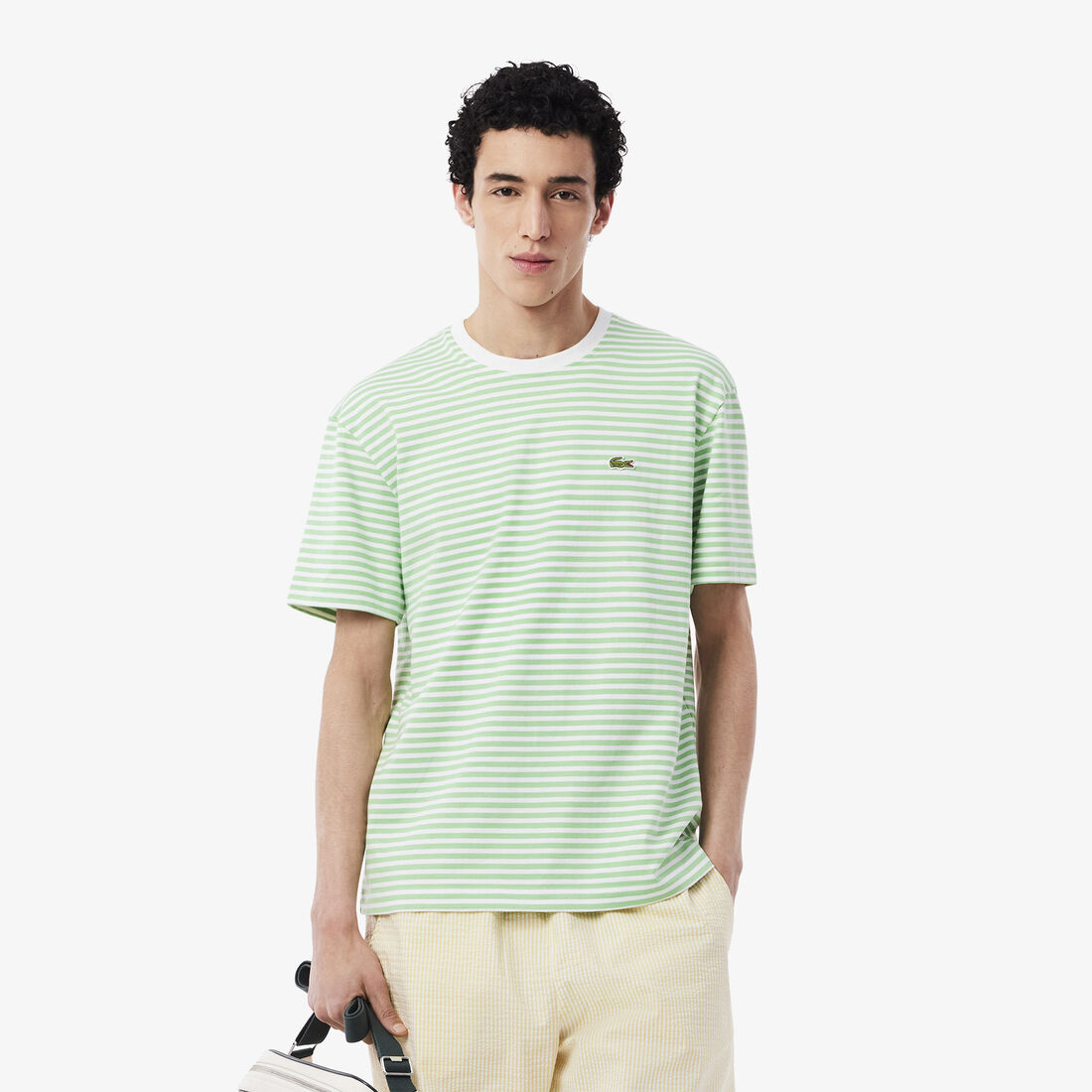 تي شيرت مخطط من القطن الثقيل