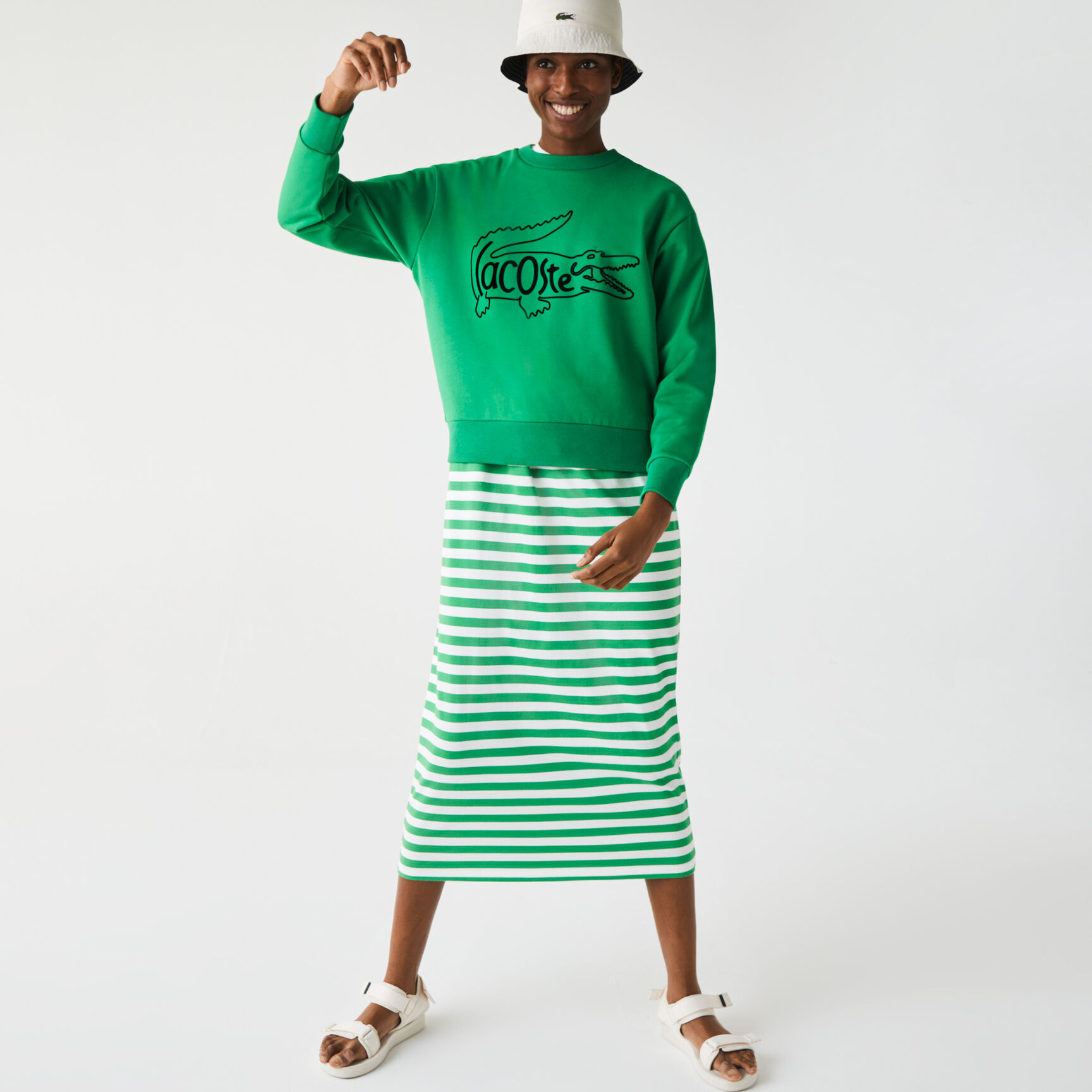 Women’s Crew Neck Crocodile Print Cotton Fleece Sweatshirt Women’s Crew Neck Crocodile Print Cotton Fleece Sweatshirt