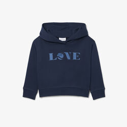 lacoste patch accent fleece badge hoodie