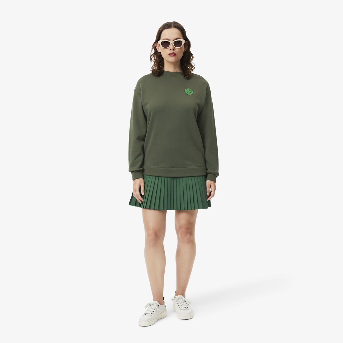 Blended Fabric Pleated Sweatshirt Dress Blended Fabric Pleated Sweatshirt Dress
