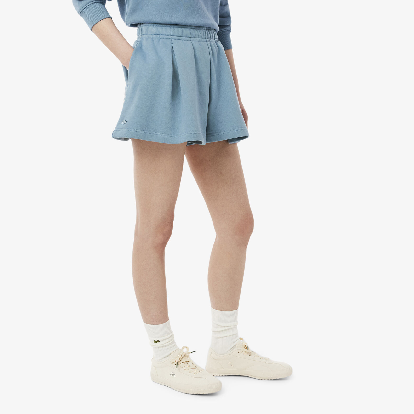 Pleated Fleece Shorts