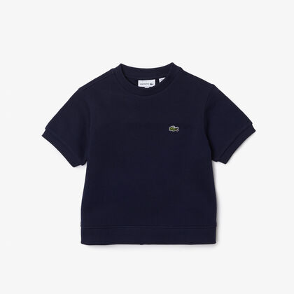 Girls' Lacoste Pleated Back Cotton Fleece T-shirt