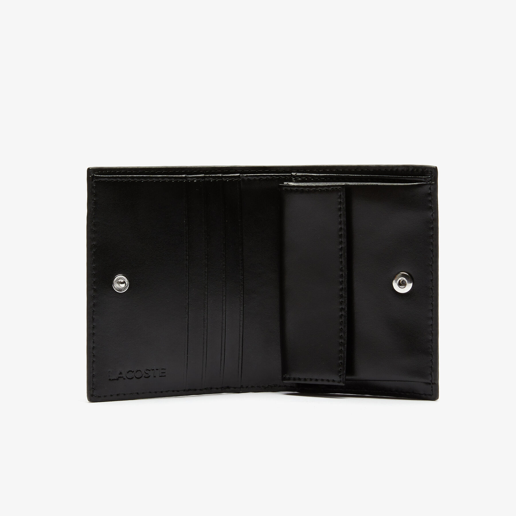 lacoste women s chantaco small piqu  leather snap wallet