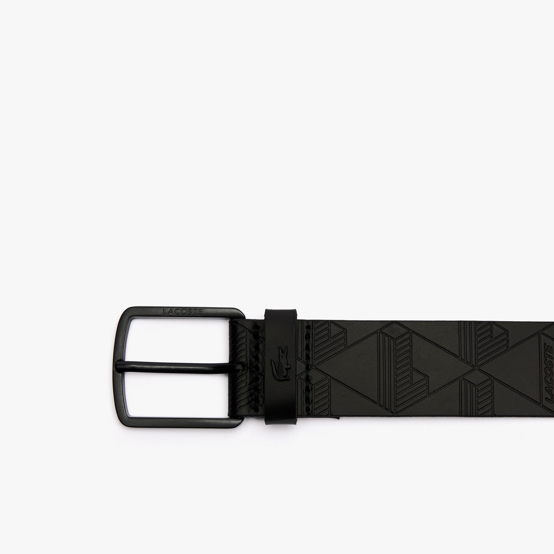 lacoste monogram leather belt